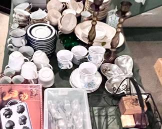 Candle stick holders, porcelain & more. 