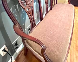 Triple shield back settee. 