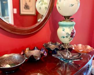 Victorian lamp with additional glass d’arte