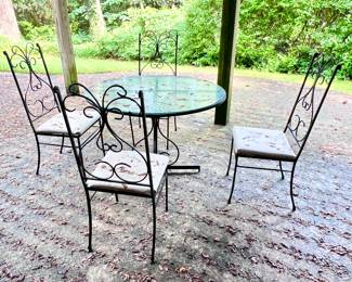 Garden glass topped table and chairs