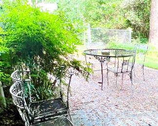 Glass topped table and chairs