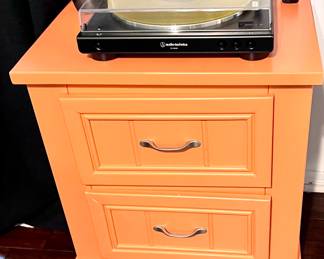 Bright orange small side drawers