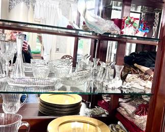 Chargers, plates, China, glassware, angels & more.
