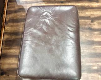 Ottoman, leather dark brown