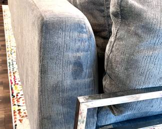 Metal accented sectional sofa