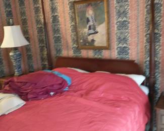 4 poster bed - Solid wood set