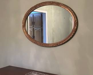 Antique Gold Oval Mirror