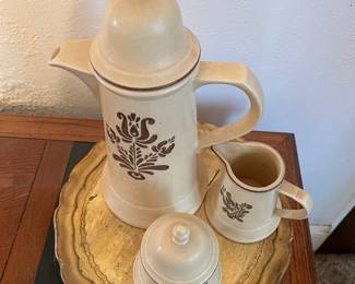 Pfaltzgraff Village coffee set - coffee pot, creamer, and sugar