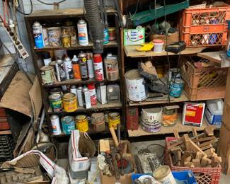 Paint, tools, milk crates
