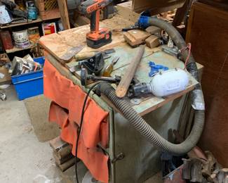 Drill, lights, tools