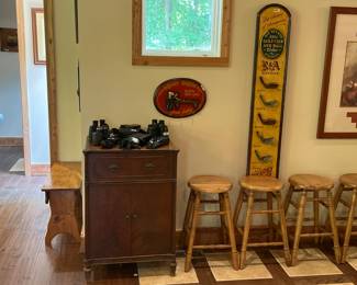 Vintage camera equipment and binoculars