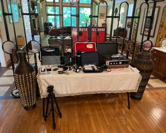 Vintage camera and stereo equipment