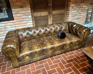 Faux Leather Chesterfield Style Sofa