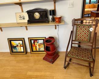 Ornate Folding Needlepoint Rocking Chair