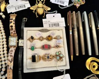 14k gold rings, fountain pens