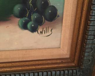 Original still-life painting signed by artist "Wills"
