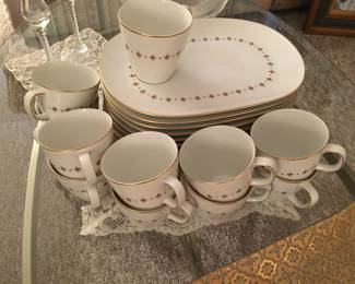 Tea/coffee & snack set in "Prestige" pattern by Sango