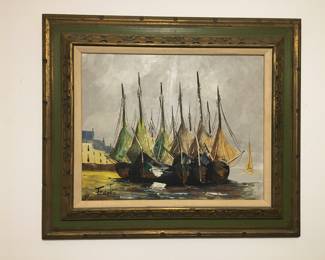 Framed original canvas painting, signed by artist as "Franks"