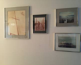 Framed photographs, nautical & shore images of varying sizes