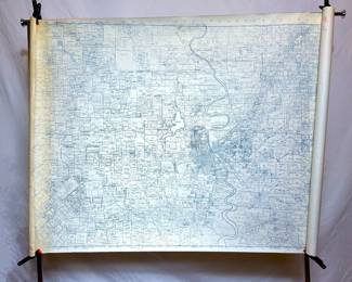 Large vintage map of McLennan County, Texas of the 1930s showing the city of Waco, Texas and other smaller towns of McLennan County, Texas.   It was complied and drafted in 1932.    It shows a time before the highway system came in, even old state highway 77 (that was later replaced by I-35) but it does show the old historic roundabout near the old Elite Cafe.   It shows all the active railroads along with the old Texas Electric Interurban line to Dallas (a system we could use now).
42.5 in x 58 in  