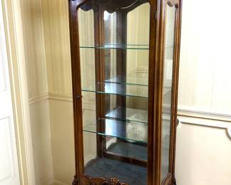 Antique Rococo revival style display cabinet