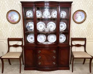 Mahogany china cabinet by Drexel from the late 1940s