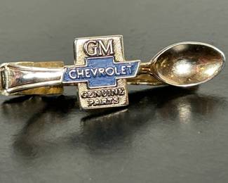 Vintage GM Chevrolet Genuine Parts employee tie clasp 