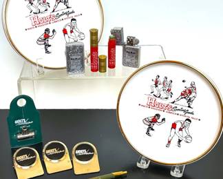 This vintage assortment are promotional & advertisement items for the Holt's Sporting Goods company that was headquartered in Waco, Texas.  They had stores in other cities in Texas such as Houston and Lubbock, but Waco was home base.   These items had belonged to Mrs. Linton, a  long time secretary of  A. H. Kirksey, who had been Holt's Vice President and large share holder.      Later she was secretary for T. W. O'Neal who became Holt's Vice President and general manager after Mr. Kirksey's death in 1959.   