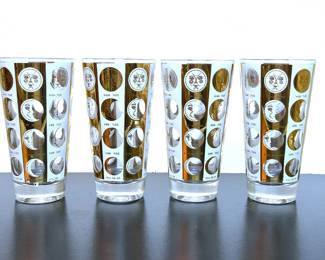 Mid century glass high ball tumblers