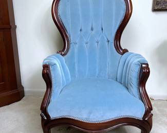Victorian style high back Berger chair, circa 1950