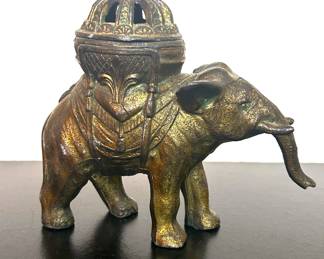 Brass Asian elephant incense burner