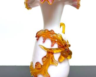 Victorian hand blown glass vase 