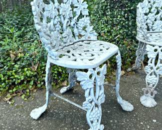 Vintage Victorian style garden chair in cast aluminum 
