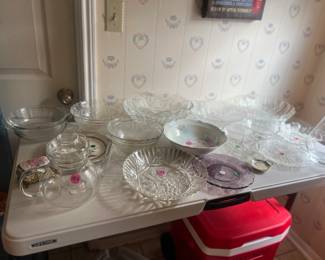 More Glass/Crystal bowls, plates and pitchers