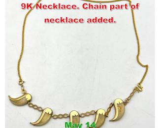 Lot 159 5 Animal Claws in 14k and 9K Necklace. Chain part of necklace added. 