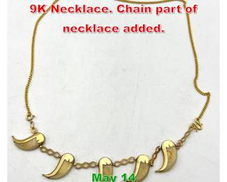 Lot 159 5 Animal Claws in 14k and 9K Necklace. Chain part of necklace added. 