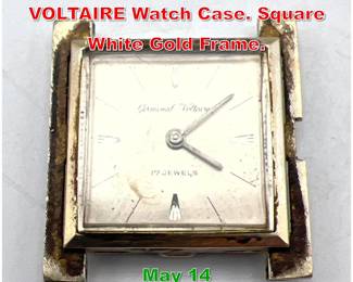 Lot 243 14K Gold GERMINAL VOLTAIRE Watch Case. Square White Gold Frame. 