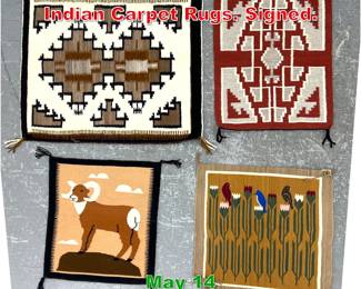 Lot 401 2 8 X 2 6 4pc American Indian Carpet Rugs. Signed.