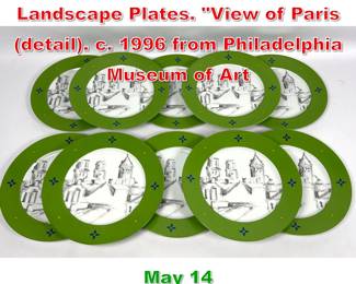 Lot 441 10pc PAUL CEZANNE Landscape Plates. View of Paris detail. c. 1996 from Philadelphia Museum of Art