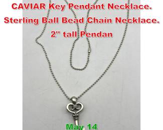 Lot 41 LAGOS Sterling Silver CAVIAR Key Pendant Necklace. Sterling Ball Bead Chain Necklace. 2 tall Pendan