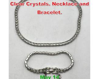Lot 324 2pc JOMAZ Channel set Clear Crystals. Necklace and Bracelet.