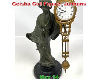 Lot 310 Antique Swinger Clock with Geisha Girl Figure. Junhans