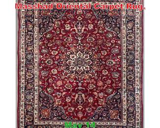 Lot 547 9 9 x 12 9 Handmade Masshad Oriental Carpet Rug.