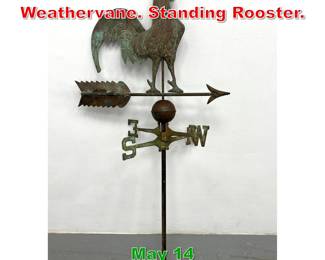 Lot 521 Copper Rooster Weathervane. Standing Rooster. 