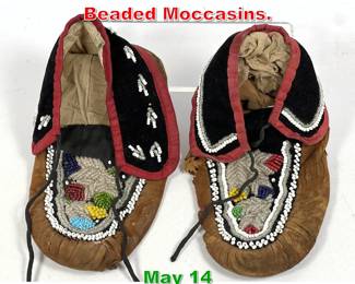 Lot 389 Pair American Indian Beaded Moccasins. 