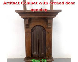 Lot 516 Antique Architectural Artifact Cabinet with arched door opening