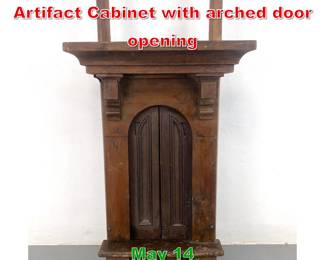 Lot 516 Antique Architectural Artifact Cabinet with arched door opening