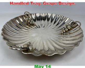 Lot 357 CARTIER Italy Sterling Handled Tray. Grape Design.