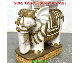 Lot 454 Glazed Ceramic Elephant Side Table Garden Stool