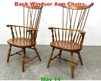 Lot 517 Pair S Bent Brothers Tall Back Windsor Arm Chairs.